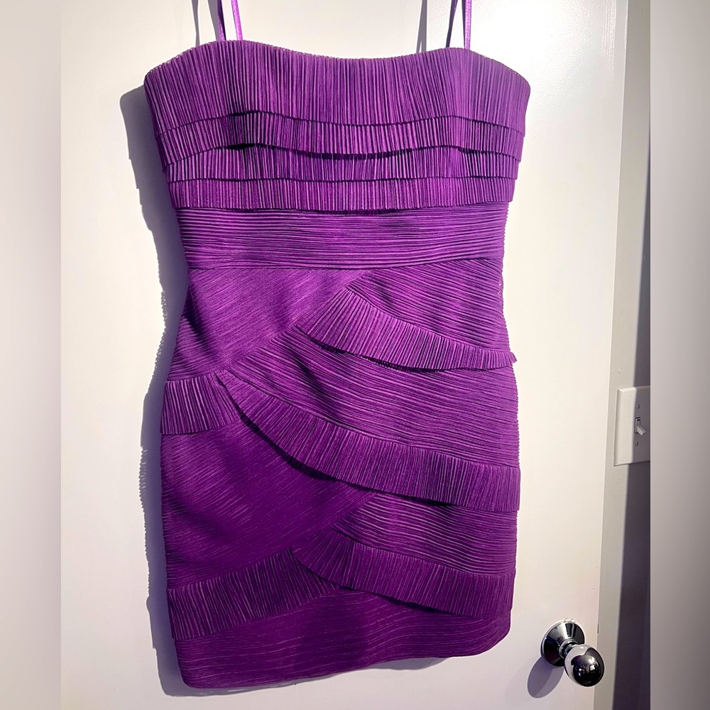 Elegant Purple Strapless Dress